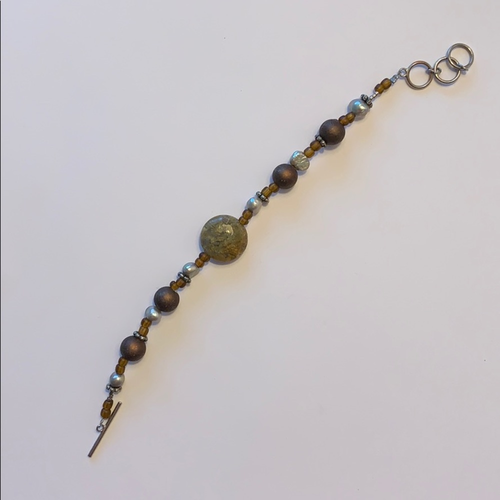 Stone and bead bracelet - handmade in B.C.